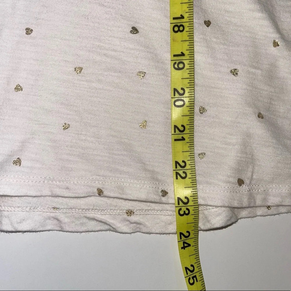 GAP Cotton Blend White & Gold Metallic Heart Print Tank Top Small Women’s - Picture 9 of 11
